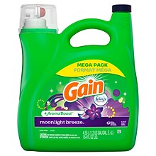 Gain Aroma Boost HE Liquid Laundry Detergent, Moonlight Breeze Scent, 107 Loads, 154 fl oz. (77196)