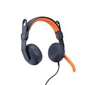 Logitech Zone Learn 3.5mm Stereo Computer Headset, Blue/Orange (981-001372)