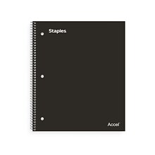 Staples Premium 5-Subject Notebook, 8.5 x 11, College Ruled, 200 Sheets, Black (ST58317)