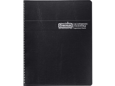 2024-2025 House of Doolittle 8.5 x 11 Academic Monthly Planner, Leatherette Cover, Black (26502-25