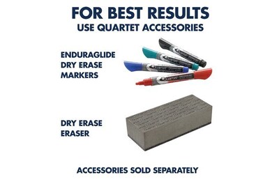 Quartet® Glass Dry-Erase Desktop Easel, White Surface, Frameless, 9"W x 11"H (GDE119)