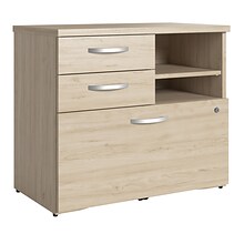 Bush Business Furniture Studio C Office Storage Cabinet with Drawers and Shelves, Natural Elm (SCF13