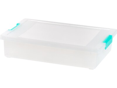 Iris Latch Lid Storage Box, Clear/Sea Foam (COB-6)