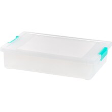 Iris Latch Lid Storage Box, Clear/Sea Foam (COB-6)