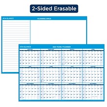 2024 AT-A-GLANCE 48 x 32 Yearly Wet-Erase Wall Calendar, Reversible, Blue (PM300-28-24)
