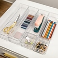 Martha Stewart Miles Plastic Stackable Office Desk Drawer Organizer, Various Sizes, 6/Set (BEPB58346