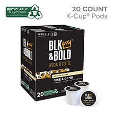 BLK & Bold Rise & GRND Coffee Keurig® K-Cup® Pods, Medium Roast, 20/Box (OKB90055)