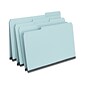 Quill Brand® Heavy-duty Pressboard File Folders, Assorted Tabs, 1/3 Cut , 2" Gusset, Legal Size, Blue, 25/Box (761522R)