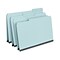 Quill Brand® Heavy-duty Pressboard File Folders, Assorted Tabs, 1/3 Cut , 2 Gusset, Legal Size, Blu