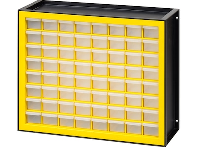 Iris 64-Drawer Desktop Storage Cabinet, Black/Yellow (500177)