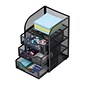 Mind Reader Desk Organizer Accessory Storage Paper Binder Clip Basket, Black (MESHMINI-BLK)