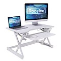 Rocelco 32 Height Adjustable Standing Desk Converter, Tall Sit Stand Up Retractable Keyboard Riser,