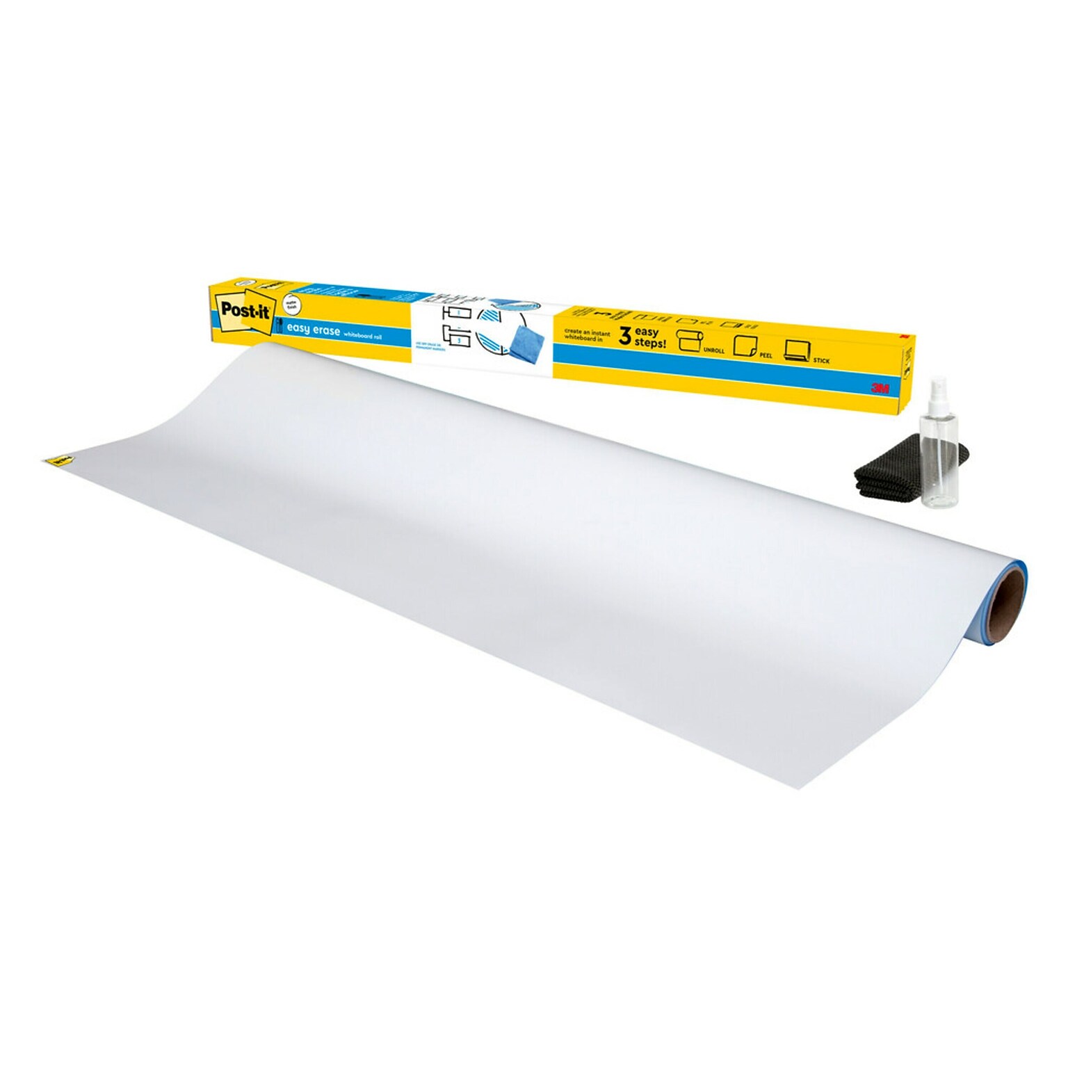 Post-it Flex Write Surface, 4 ft x 3 ft, Permanent Marker Wipes Away with Water, Permanent Marker Whiteboard Surface
