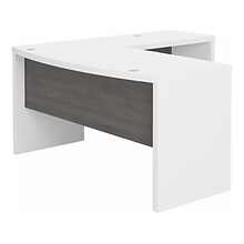 Bush Business Furniture Echo 60W L Shaped Bow Front Desk, Pure White/Modern Gray (ECH025WHMG)