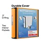 Staples® Better 3" 3 Ring View Binder with D-Rings, Orange (16405)