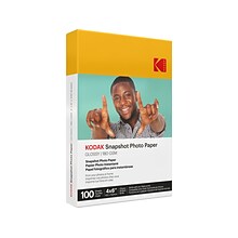 Kodak Snapshot Glossy Photo Paper, 4 x 6, 100 Sheets/Pack (41305)