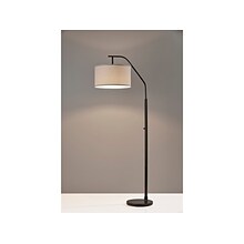 Simplee Adesso Max 66 Matte Black Floor Lamp with Oatmeal Drum Shade (SL1140-01)