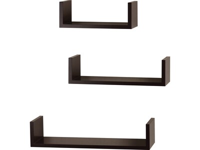 V-Light Wood Wall-Mounted Shelves, Espresso, 3/Pack (VW161011E)