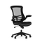 Flash Furniture Kelista Ergonomic LeatherSoft/Mesh Swivel Mid-Back Task Office Chair, Black (BLX5MLE