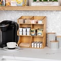 Mind Reader Wood Coffee Pod Condiment Station Countertop Organizer, Brown (3T2TWD-BRN)