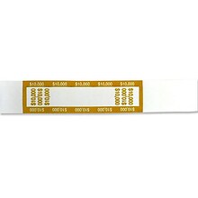 CONTROLTEK $10000 Currency Strap, White/Mustard, 1000/Pack (560022)