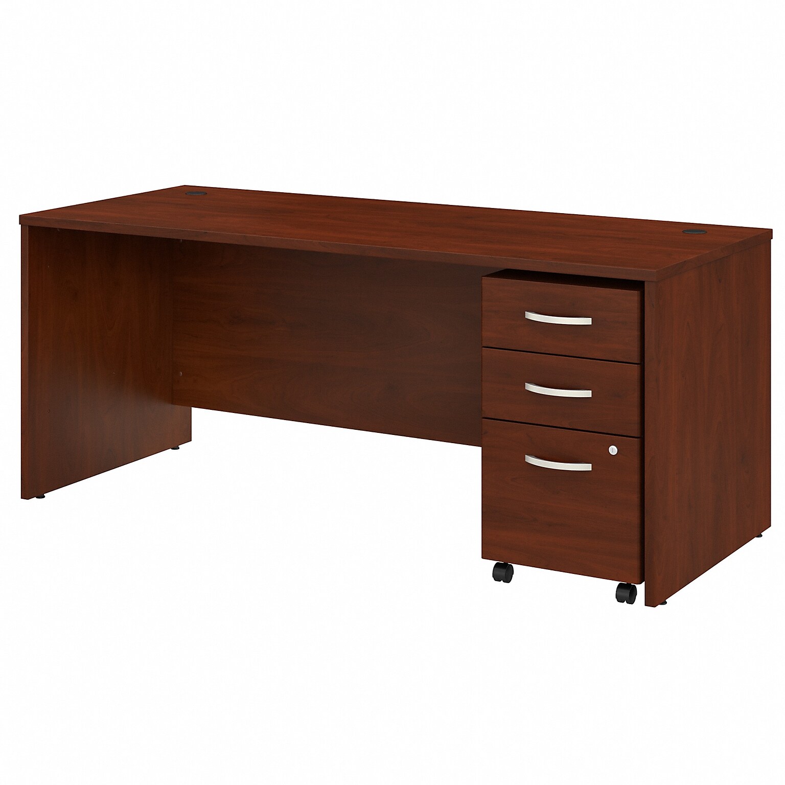 Bush Business Furniture Studio C 72W Office Desk with Mobile File Cabinet, Hansen Cherry (STC013HCSU)