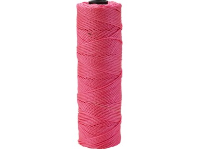 Mutual Industries Nylon Twisted Mason Twine, 0.06" x 275 ft., Glo Pink, Dozen (14661-175-275)