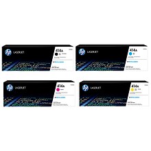 HP 414A Black/Cyan/Yellow/Magenta Toner Cartridge, Standard Yield (4-pack)