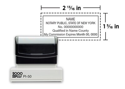 Custom 2000 Plus® PI 50 Pre-inked Notary Stamp, 1-5/16 x 2-13/16