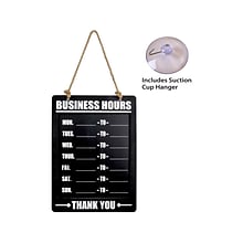 Excello Global Products Business Hours Indoor/Outdoor Hanging Chalkboard, 10 x 13.75, Black (EGP-H