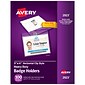 Avery Heavy Duty Clip Style Name Badge Holders, 3" x 4", Clear Landscape Holders, 100/Box (2923)