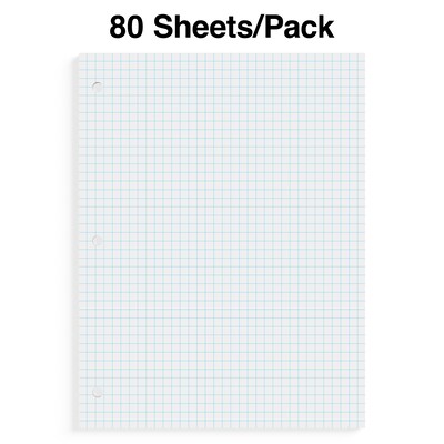 Staples® Graph Ruled Filler Paper, 5 Sq/In, 8 x 10.5, White, 80 Sheets/Pack (ST25634D)