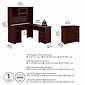 Bush Furniture Cabot 60"W L Shaped Computer Desk with Hutch and Lateral File Cabinet, Harvest Cherry (CAB005HVC)