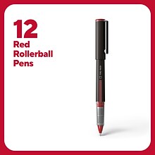 TRU RED™ Rollerball Pens, Fine Point, Red, Dozen/Pack (TR57323)