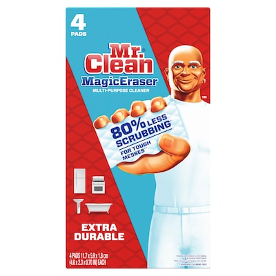 Mr. Clean Magic Eraser Extra Durable White Scouring Pad, 4/Pack (82038)
