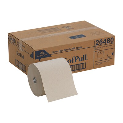 Georgia-Pacific Sofpull Recycled High-Capacity Hardwound Paper Towel, 1-Ply, Natural, 1000'/Roll, 6 Rolls/Carton (26480)
