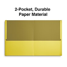 Quill Brand® 2-Pocket Folders, Yellow, 25/Box (712570)