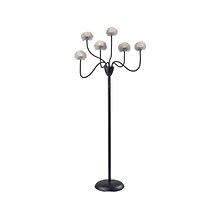 Adesso Pom Pom 67.5 Black Metal Floor Lamp with 6 Irregular Shades (4511-01)