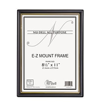 EZ Mount Plastic Wall Frame, 8 1/2 x 11, 18 Ct, Black Frame