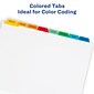 Avery Index Maker Paper Dividers with Print & Apply Label Sheets, 8 Tabs, Multicolor, 5 Sets/Pack (11419)