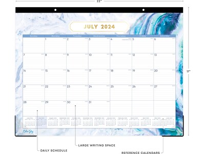 2024-2025 Blue Sky Gemma 22" x 17" Academic Monthly Desk Pad Calendar (141377-A25)