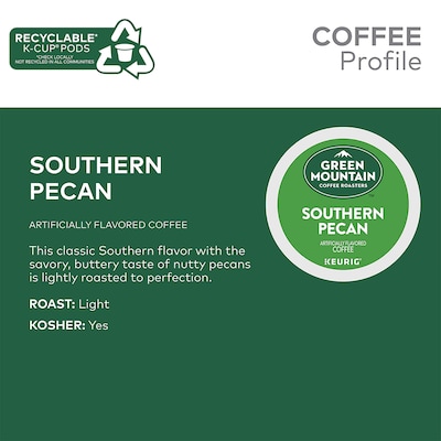 Green Mountain Southern Pecan Coffee Keurig® K-Cup® Pods, Light Roast, 96/Carton (67726)