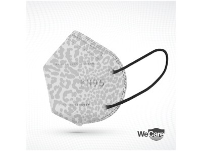 WeCare Leopard Print Disposable KN95 Fabric Face Masks, One Size, Assorted Colors, 20/Pack, 3 Packs/