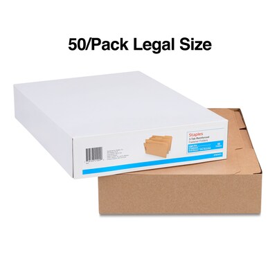 Staples® Reinforced Classification Folder, 2" Expansion, Legal Size, Kraft Brown, 50/Box (ST831073/831073)