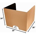 Classroom Products Foldable Cardboard Freestanding Privacy Shield, 24H x 28W, Black/Kraft, 10/Box