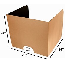 Classroom Products Foldable Cardboard Freestanding Privacy Shield, 24H x 28W, Black/Kraft, 10/Box