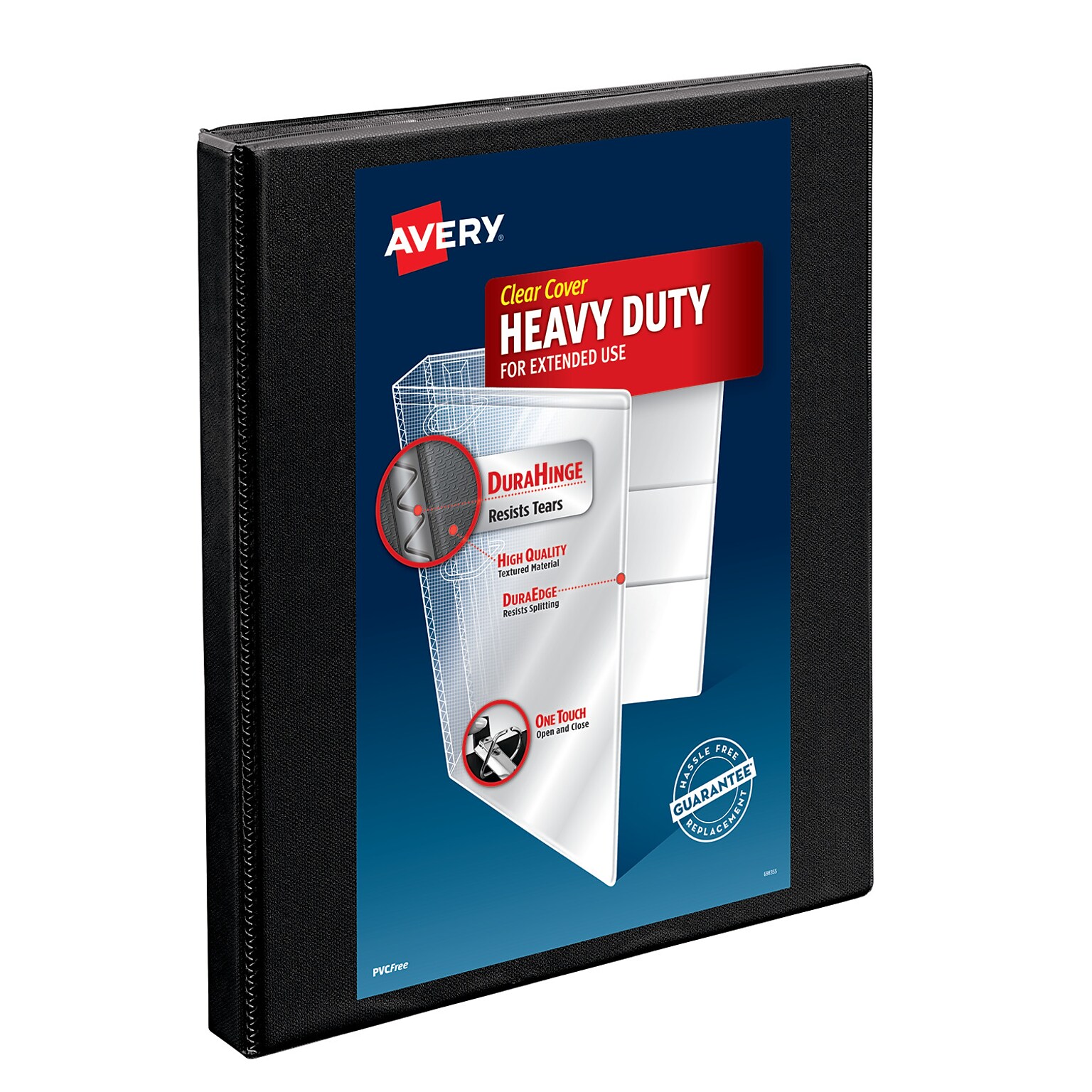 Avery Nonstick Heavy Duty 1/2 3-Ring View Binders, Slant Ring, Black (5233)