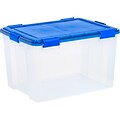 Iris WeatherPro 74 Qt. Latch Lid Storage Bin, Clear/Blue (500204)