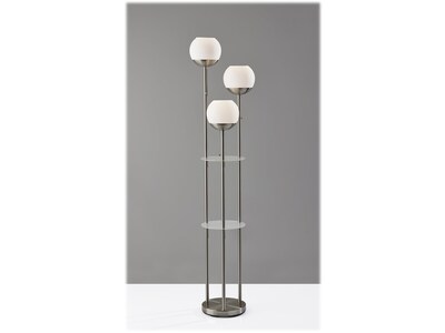 Adesso Bianca 63" Brushed Steel Floor Lamp with 3 Globe Shades (4023-22)