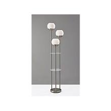 Adesso Bianca 63 Brushed Steel Floor Lamp with 3 Globe Shades (4023-22)